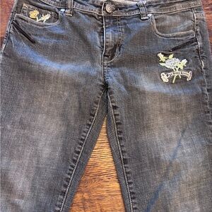 Pepe Jeans Gray boot cut Leg with Floral Details. 30 by 30 inseam